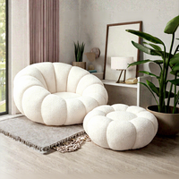 Fauteuil de détente moderne en forme de citrouille, canapé modulaire convertible de luxe avec pieds en tatami pour salon, chambre à coucher, bureau