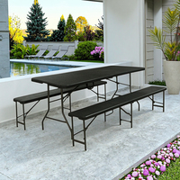 Table pliante en plastique blanc léger, design moderne, imperméable, pour l'extérieur, pour les fêtes, les barbecues, le camping, le jardin, l'hôtel, la cour