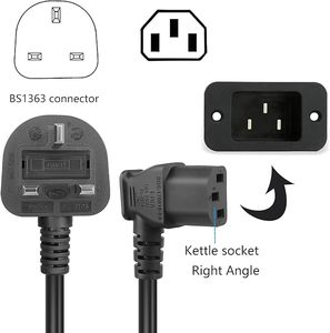 Anh 90 độ cuộn cáp 3Pin để góc bên phải IEC C13 mùa xuân xoắn ốc dây điện cho máy tính màn hình TV lò thay thế - Product Image 4