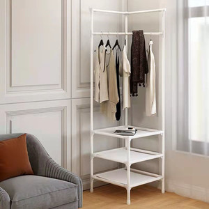 Perchero de esquina para dormitorio, armario colgante, perchero metálico multifunción, estante de almacenamiento de ropa de pie. - Product Image 4