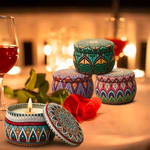 Mini bougies parfumées en soja, lot de 4, pots de bougies vides format voyage, parfum luxueux, aromathérapie, coffret cadeau pour la décoration de la maison - Product Image 4