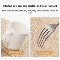Tapis de table en papier tissé de style nordique, dégradable, isolant thermique, antidérapant, avec bordure à franges, pour usage domestique