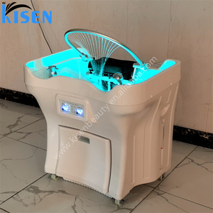 Kisen Évier de lavage de cheveux portable de luxe blanc sans tuyauterie avec réservoir d'eau pour salon de manucure - Product Image 2