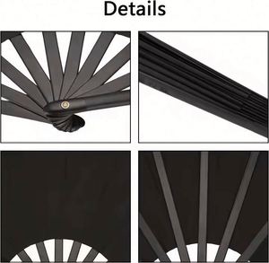 2025 Custom Eco-friendly <b>Large</b> Plastic Ribs Fabric Folding Hand <b>Fans</b> Personalized Painted Logo Plastic Crafts for Personal Use - Product Image 6