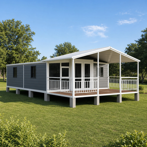 <span class=keywords><strong>Maison</strong></span> de plage modulable sur pilotis 20 pieds, type chalet côtier préfabriqué avec véranda, pour vacances en bord de mer, galvanisée, déplaçable et clé en main - Product Image 1