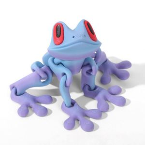 Modèle de grenouille magnétique imprimé en 3D avec des yeux réalistes, ornement décoratif animalier pour enfants, jouet - Product Image 6