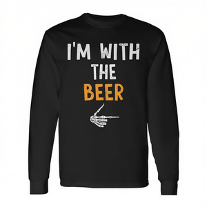 T-shirt à manches longues « I'm With The Beer », costume d'Halloween, chemise assortie pour couple - Product Image 2