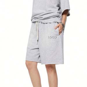 Pantalones cortos para hombre estilo preppy de cintura alta con cierre de cordón poliéster/algodón patrón 3D transpirable y ecológico - Product Image 6