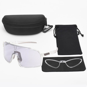 Photochromic Polarized Cycling <b>Sunglasses</b> Frameless 100% UV Protection Multi-Functional Sports Eyewear With <b>Case</b> - Product Image 2