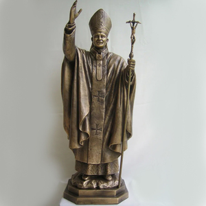 Escultura personalizada de tamaño real, estatua del Papa <span class=keywords><strong>John</strong></span> <span class=keywords><strong>Paul</strong></span> <span class=keywords><strong>II</strong></span>, Pontiff de bronce - Product Image 3