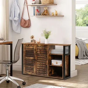Rustic Sideboard Cabinet Luxury Storage Furniture With Double Door For Living Room