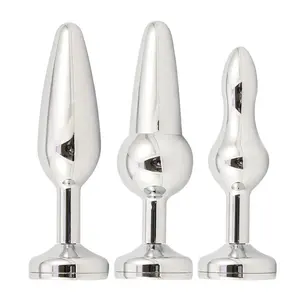 Metal Adulto LED Luz Ânus Plug Aço Estimulador De Próstata Butt Plug Sem Vibrador Brinquedos Sexuais Eróticos Casal Jogos Adultos