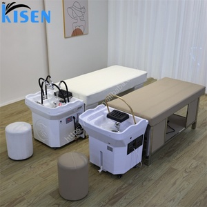KISEN Lit de lavage capillaire professionnel avec douches multiples, circulation d'eau, vapeur thérapeutique, massage et bac portable - Product Image 6