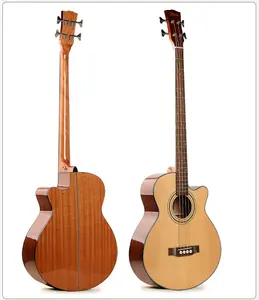 Guitarra elétrica baixo acústica com 4 cordas, baixo de madeira com boa qualidade e melhor preço