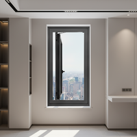 Ventanas Abatibles de Vidrio Templado con Doble Acristalamiento, Insonorizadas, de Aleación de Aluminio Eloyd, Modernas, para Proyectos de Casas y Villas