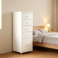 Armoire de rangement en métal moderne et mince à 5 tiroirs, commode verticale, organiseur de classement en acier étroit pour la maison et le bureau