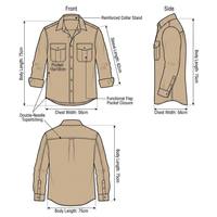 Chemise Cargo Homme Automne Respirante à Manches Longues en Coton Robuste Style Utilitaire Double Poche Tactique Décontractée Extérieur Safari
