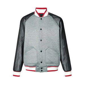 Custom Embroidery <b>Winter</b> Satin Varsity <b>Jackets</b> 100% Polyester Plus Size Breathable Zipper Cow Skin <b>Leather</b> - Product Image 5