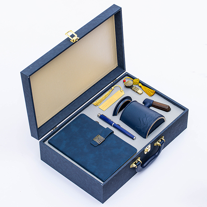 Ensemble de 5 pièces : tasse de bureau, clé USB [Bleu professionnel]