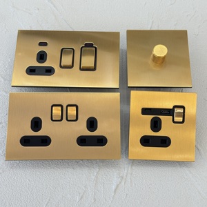 Interruptor de Pared Dorado con Regulador de Intensidad, Acero Inoxidable 86, UE 10A, Universal, 1 Grupo, Doble Polo, Enchufe Retro, Moderno, para Hogar y Oficina - Product Image 5