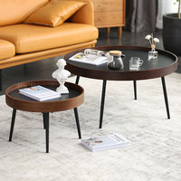 Table basse ronde en bois mdf, design minimaliste, moderne, forme circulaire, offre spéciale
