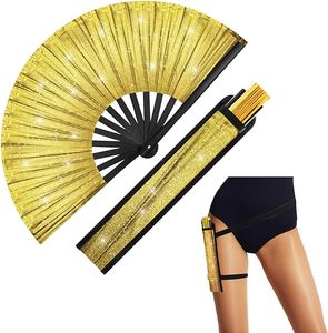 Nouvel Éventail Pliant en Bambou de 13 Pouces pour Tenues Pride et Accessoires Rave, avec Étui en Tissu et Décoration Peinte - Product Image 2