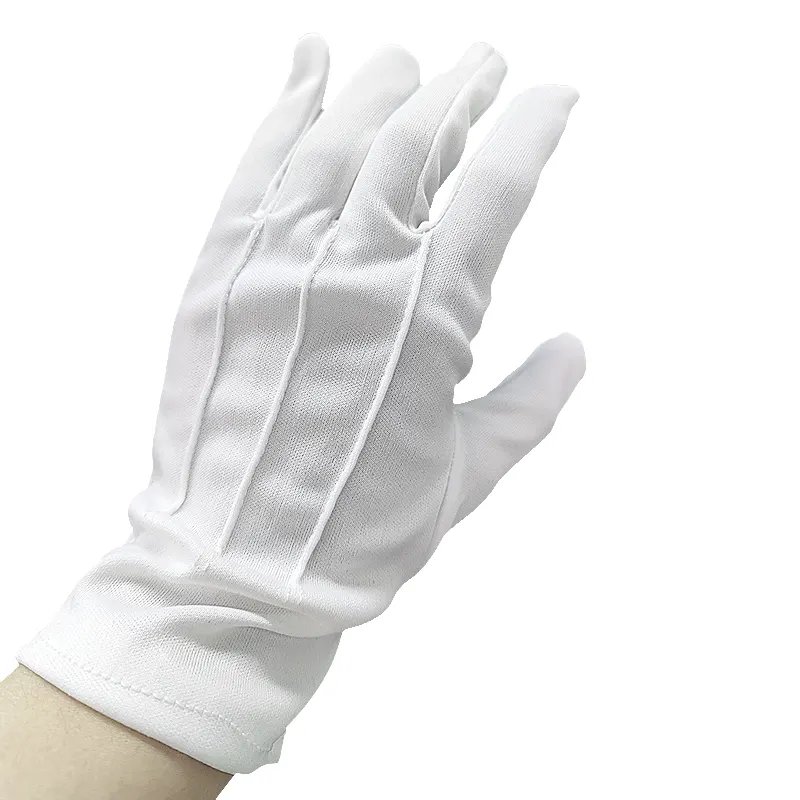 Gants de conducteur de bijoux Gants blancs de bienvenue Etiquette de restauration de cérémonie Gants de travail minces en pur coton