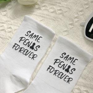 Chaussettes de fête <span class=keywords><strong>pour</strong></span> enterrement de vie de jeune fille, décorations de mariage, cadeaux personnalisés amusants <span class=keywords><strong>pour</strong></span> la mariée avec message, chaussettes fantaisie « Même pénis <span class=keywords><strong>pour</strong></span> toujours » - Product Image 3