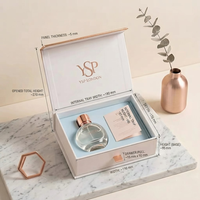 Boîte rigide magnétique blanche de luxe personnalisée avec dorure or rose et fente pour carte pour emballage cadeau de parfum