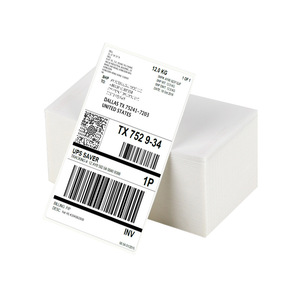 Papier thermique rectangulaire 4x6 pouces en accordéon, étiquette d'expédition thermique directe, sensible à la chaleur, usage industriel - Product Image 1