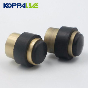 KOPPALIVE Butoir de porte <span class=keywords><strong>cylindrique</strong></span> noir mat en bronze doré avec butoir de porte en laiton moderne en <span class=keywords><strong>caoutchouc</strong></span> Butoirs de porte à montage au sol - Product Image 2