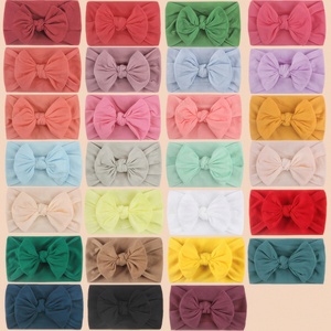 Accessoires pour cheveux de bébé <span class=keywords><strong>Bandeau</strong></span> à nœud en nylon doux et confortable <span class=keywords><strong>Bandeau</strong></span> de princesse mignon pour enfants - Product Image 5
