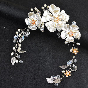 Best-Selling Wedding <strong>Hair</strong> Accessories Crystal Pearl Tiara Flower <strong>Headpiece</strong> Alloy Bridal <strong>Hair</strong> <strong>Vine</strong> for Women Hot Jewelry - Product Image 5