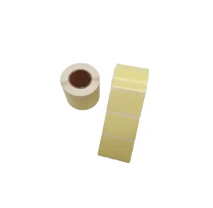 Offre Spéciale autocollant thermique direct de rouleau utiliser des papiers d'étiquettes thermiques de couleur 500 pièces personnalisé étanche 60mm * 40mm taille jaune clair Topa