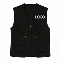 Personnalisé Multi Poches Coton Cargos Gilet De Pêche Journaliste Photographie Camping Gilet Gilet De Travail