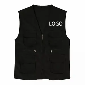 شخصية متعددة الجيوب القطن كارجو صحفي التصوير الفوتوغرافي التخييم صدرية العمل سترة - Product Image 3