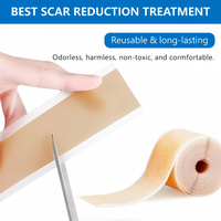 Patch adhésif réutilisable couleur chair pour soins des plaies, brûlures et interventions chirurgicales, 1,57 x 3,93 pouces, feuilles de silicone de qualité médicale pour cicatrices