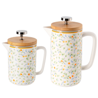 Cafetière à piston portable en céramique avec composants en acier inoxydable, équipement de préparation manuelle pour usage domestique