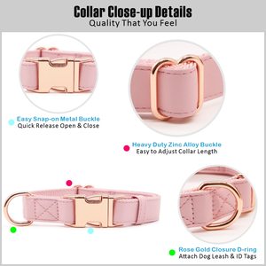 Color personalizado doble ganchos de lujo suave de cuero y de Nylon para perro Correa y Collar con hebilla de oro - Product Image 2