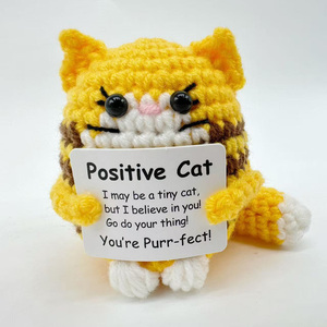 Decorazione per la casa di energia positiva <span class=keywords><strong>e</strong></span> regali per la festa di Natale ornamento di bambola di gatto divertente fatto a mano - Product Image 3