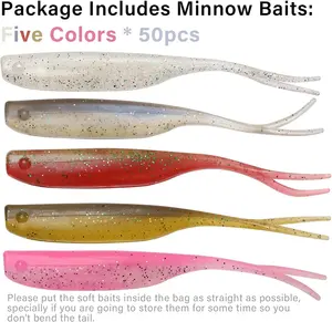 Esche da pesca in plastica morbida Bass Minnow esche Crappie esche 3.3 "/4.3" 5 pezzi di un set