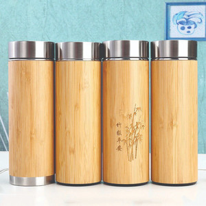 Modern 5-Node Bamboo Thermos Water Bottle with Inox Lids and Bamboo Straws for Direct Drinking for Back to School - Product Image 5