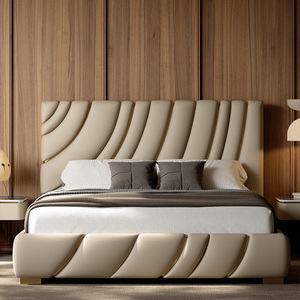 Prix d'usine <span class=keywords><strong>Literie</strong></span> en cuir Lit Queen Tête de lit Cadre souple Lit moderne de luxe King Size Mobilier pour chambre double - Product Image 3