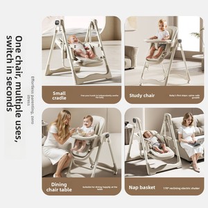 Seggiolone Elettrico Portatile Multifunzionale Pieghevole Reclinabile con Dondolo e Cintura di Sicurezza a Cinque Punti - Product Image 4