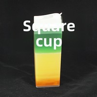 Bouteille jetable de 500 ml en PP, style influenceur, carrée, résistante aux hautes températures, pour thé au lait, yaourt, boissons à emporter, personnalisable