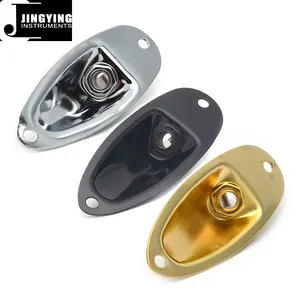 Wholesale Guitar Parts Series,Chrome Color Metal Boat Style Electric Guitar Output Jack Plate for Electric Guitars and Bass
