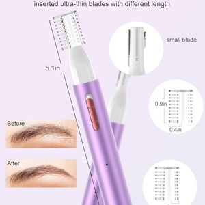 Tondeuse 2-en-1 pour poils du nez et des oreilles avec écran LED pour femmes et hommes, tondeuse à sourcils portable et étanche pour l'épilation du visage - Product Image 4