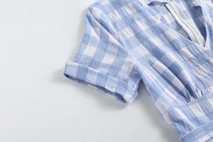 <span class=keywords><strong>Hepburn</strong></span> rétro à manches courtes grande balançoire <span class=keywords><strong>robe</strong></span> d'été 50s 60s britannique Vintage femmes bleu robes à carreaux <span class=keywords><strong>Robe</strong></span> Femme - Product Image 4