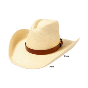 Cappello da cowboy in paglia twill da 9,5 cm con cintura per uso esterno - Product Image 1