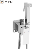 Toilette ensembles de douche à main jet d'eau Shattaf salle de bain Wc Douche Bidet siège musulman Mini avec pulvérisateur à main inverseur en laiton